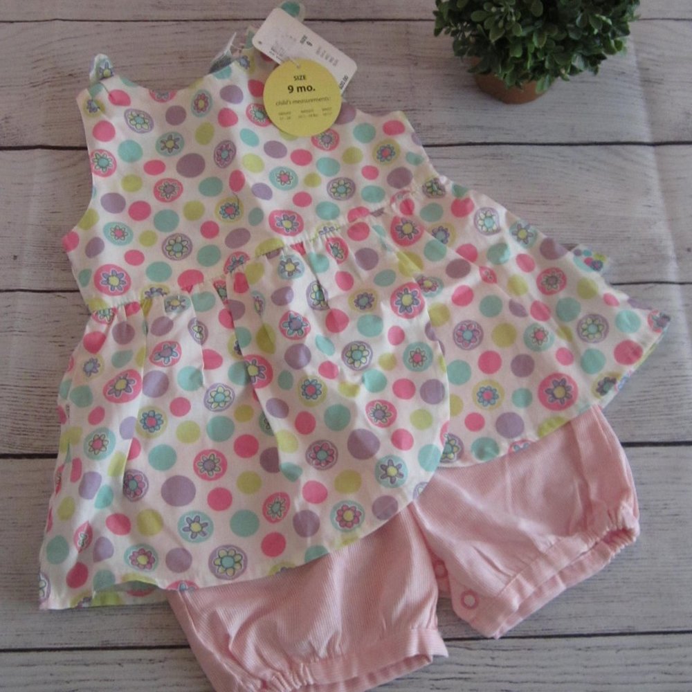 Baby Girls Dot-Print Cotton Skirted Romper